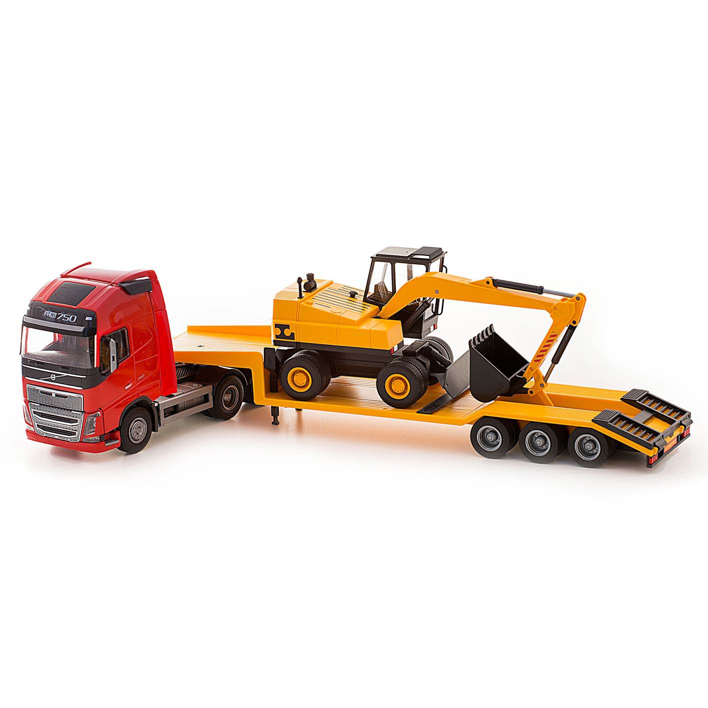Toy trucks emek toy car volvo l/loader w excavat.